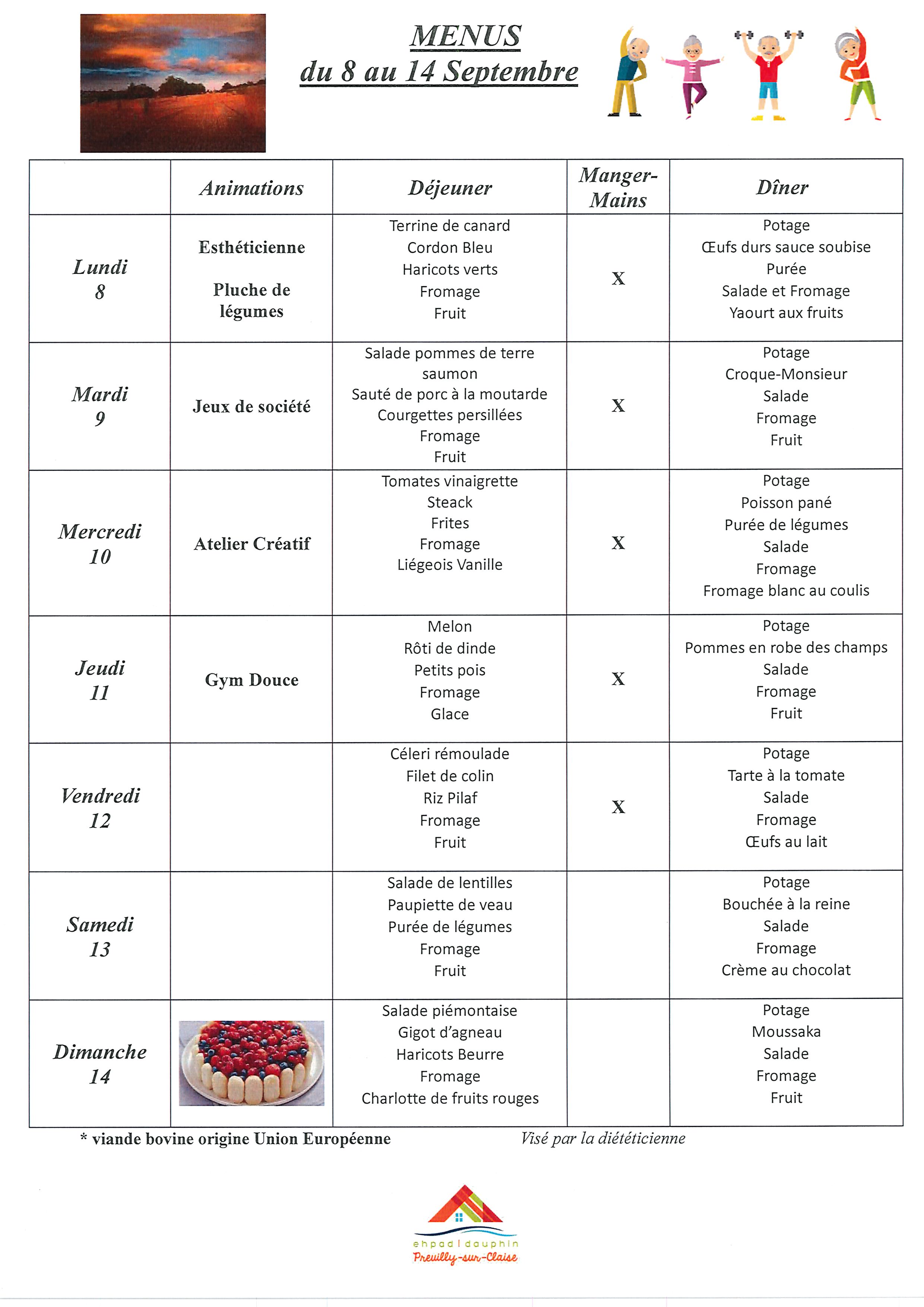Menu du 8 au 14 septembre  0001