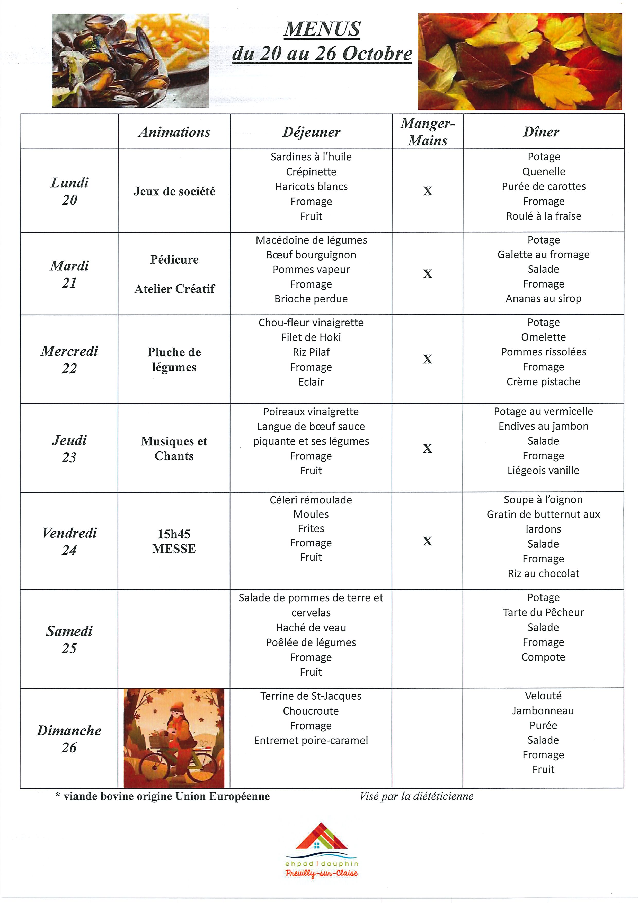 Menus du 20 au 26 octobre 0001