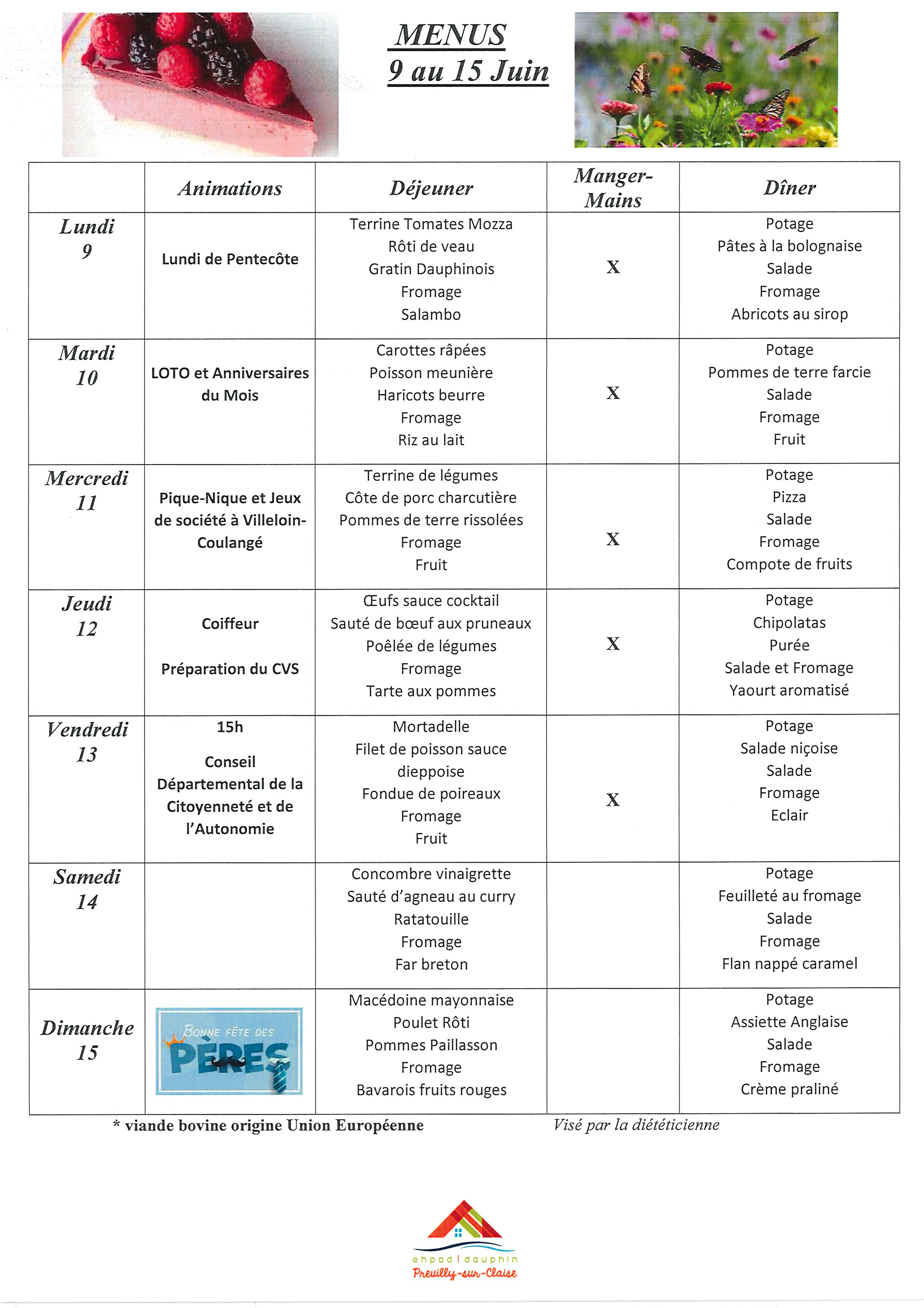 Menus du 9 au 15 juin 0001