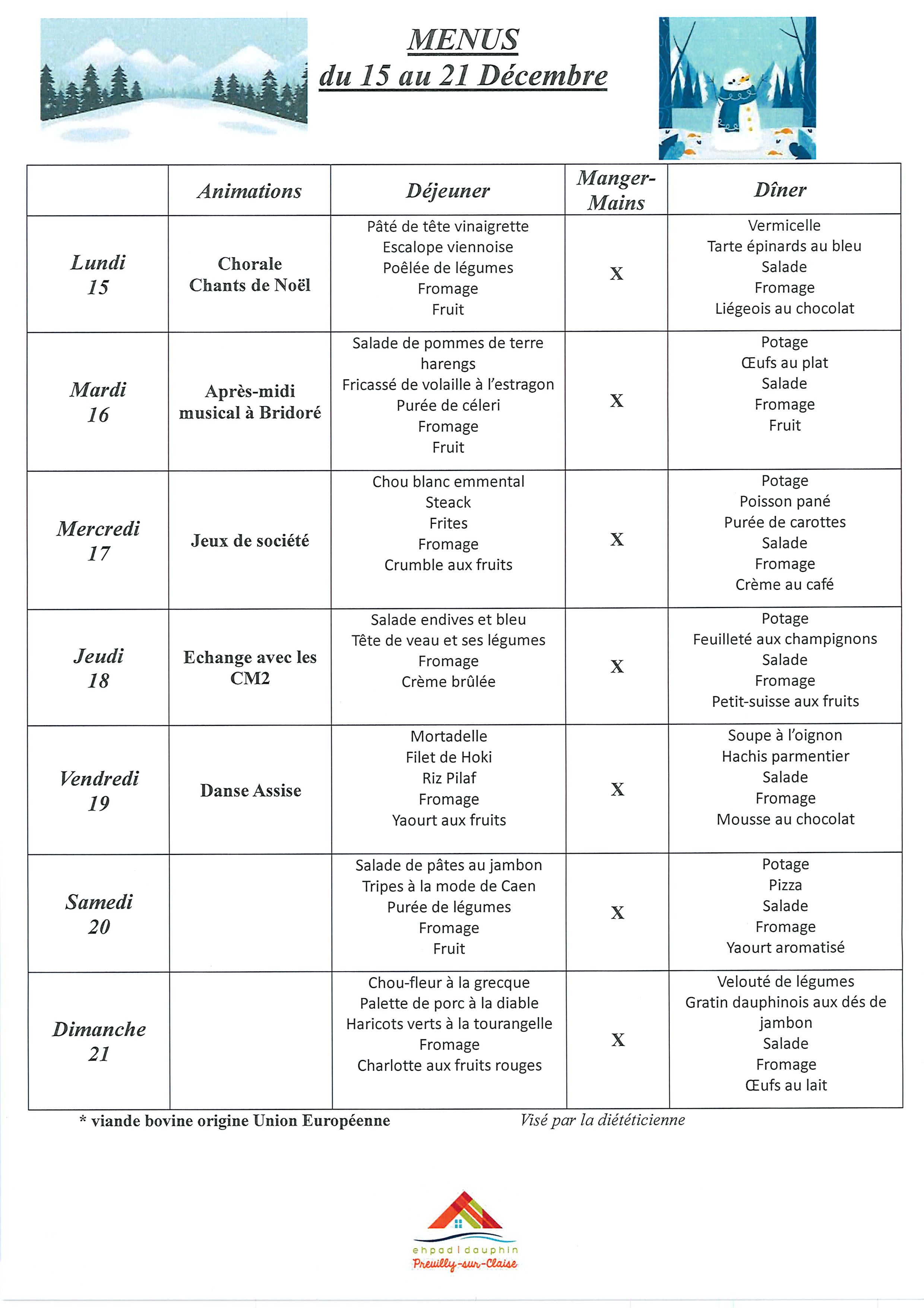 menus du 15 au 21 decembre 0001