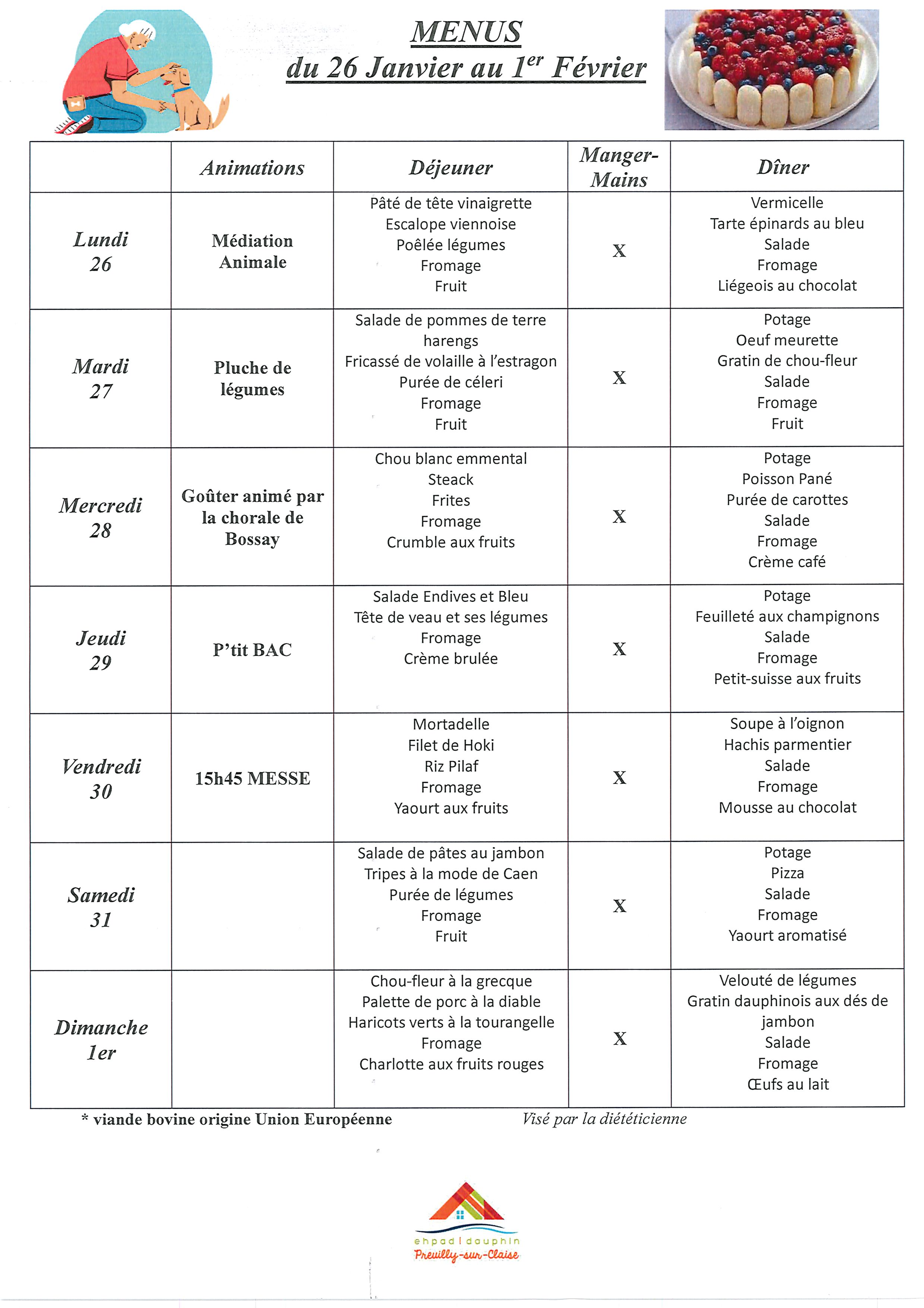 menus du 26 janvier au 1 er fevrier 0001
