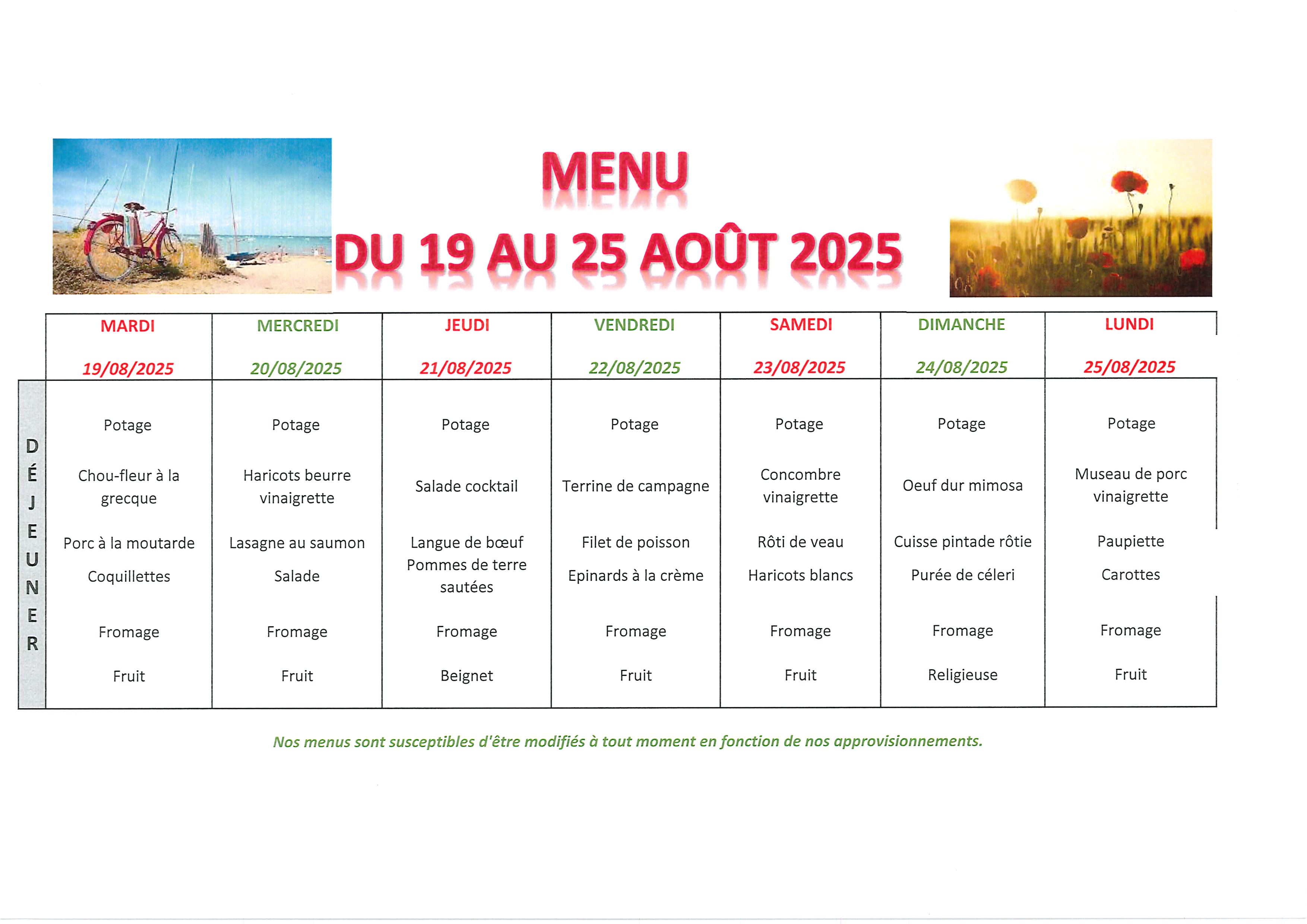 Menus port du 19 au 25 aout 0001