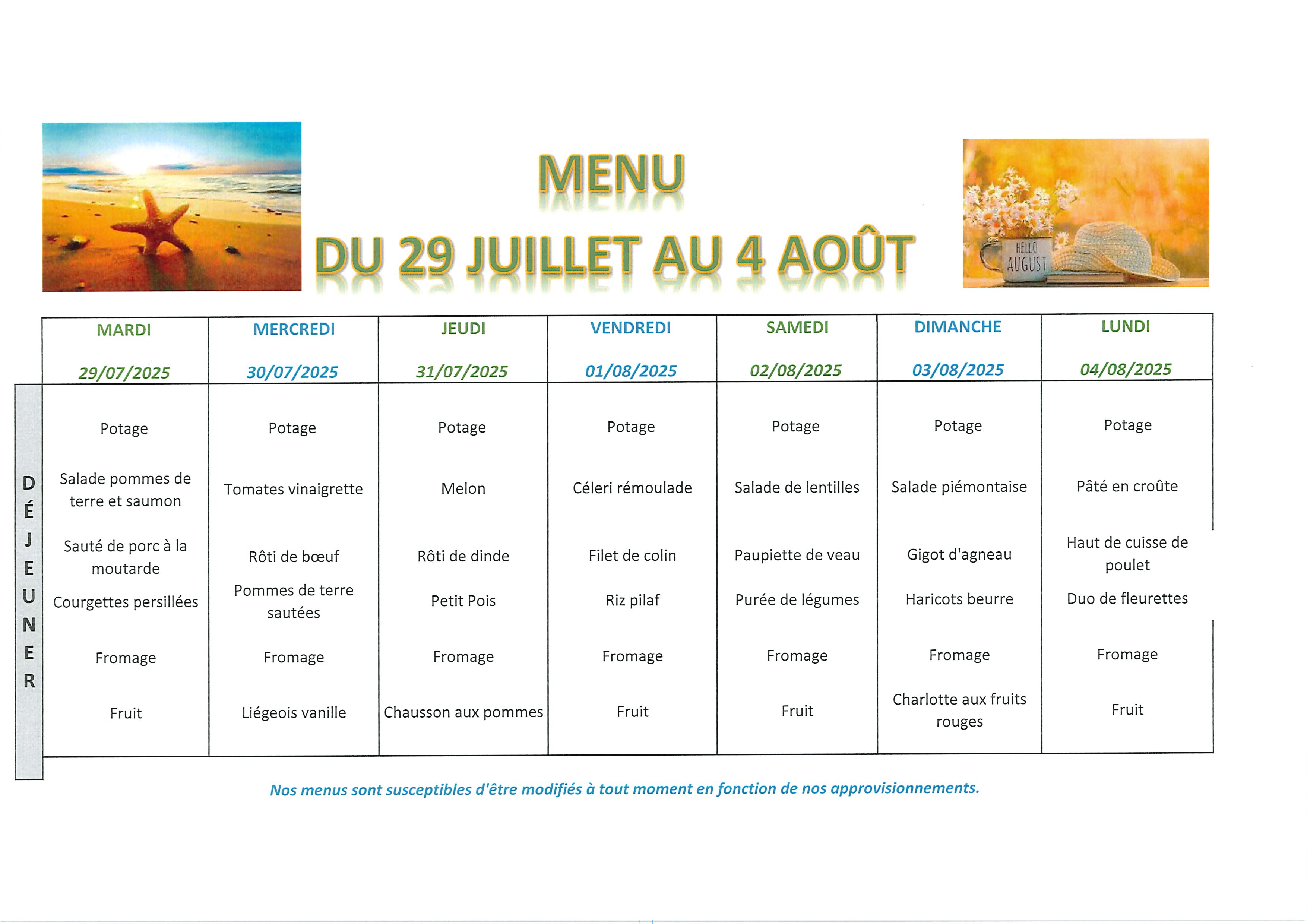 Menus port du 29 juillet au 4 aout 0001