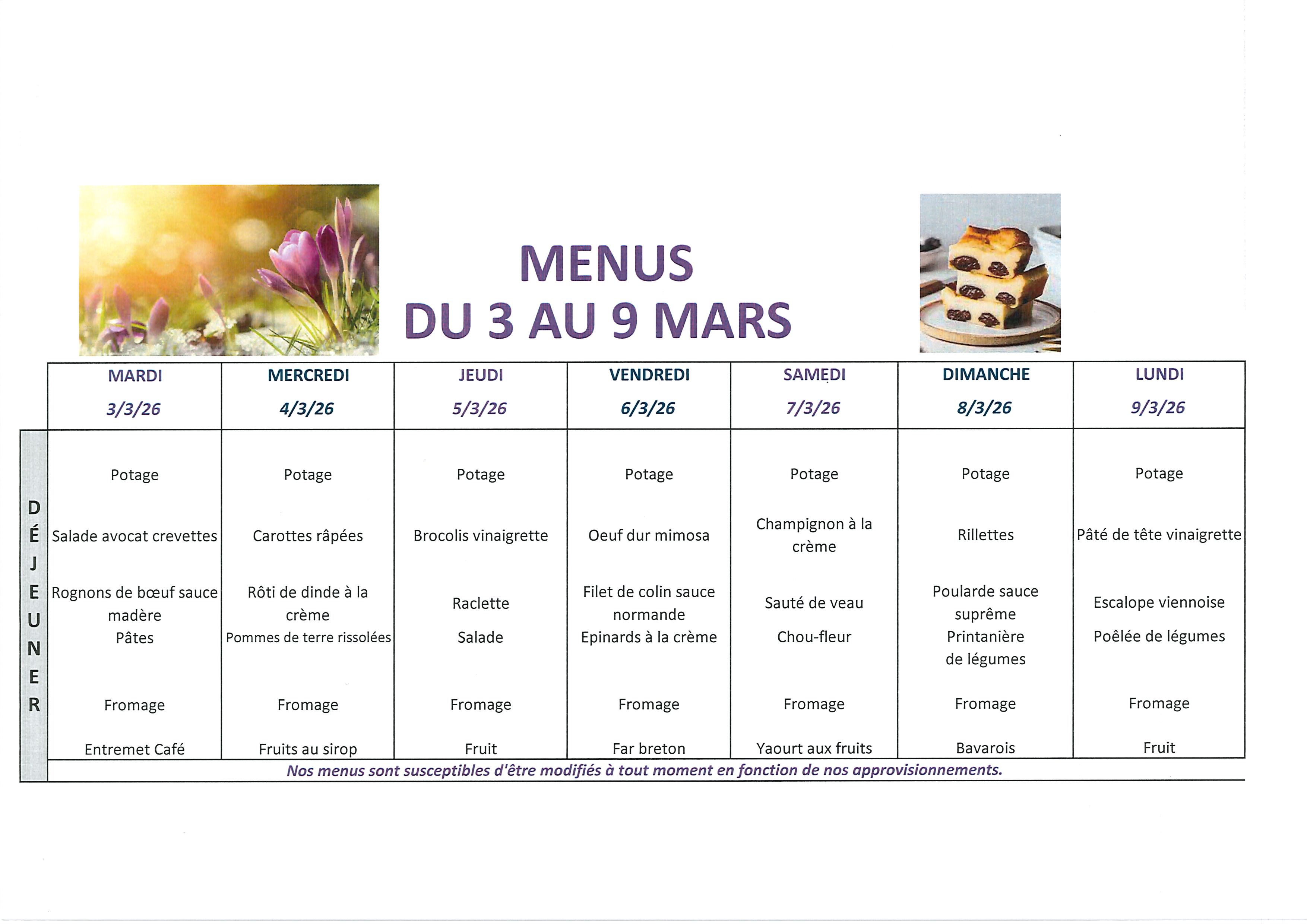 Menus portage du 3 au9 mars 0001