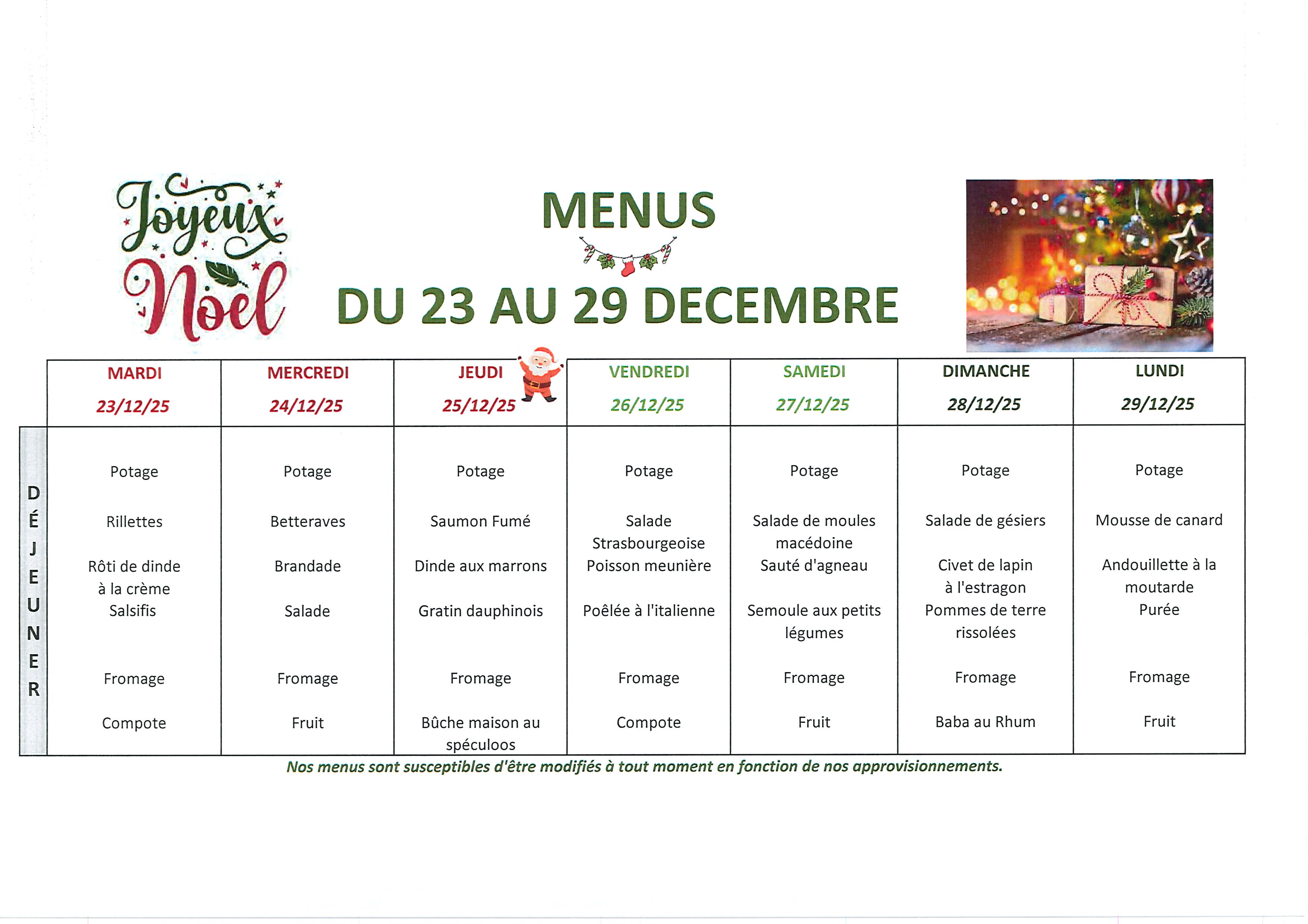 menus poratge du 23 au 29 decembre 0001